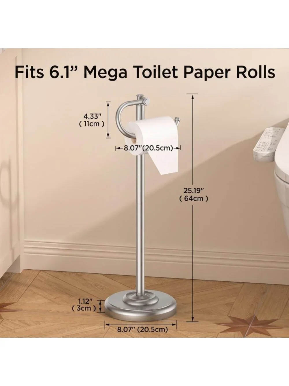 Vintage Freestanding Toilet Paper Holder Stand - Stylish Tissue Roll Organizer
